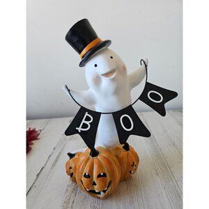 Large ghost boo statue figurine pumpkin jack-o'-lantern unique Halloween decor c